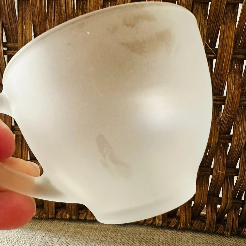 Vintage Hello Kitty Sanrio‎ Tea Cup Saucer Frosted Glass 90s
